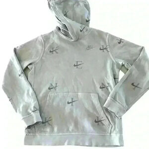 Nike Sportswear Club Pullover Basketball Print Gray Size L